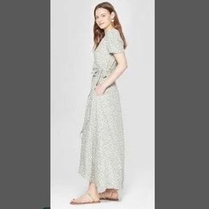 Green floral maxi dress